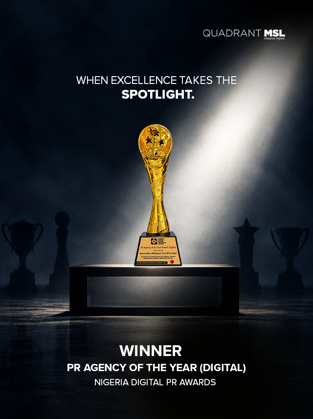 Quadrant MSL Named PR Agency of the Year (Digital) at Nigeria Digital PR Awards